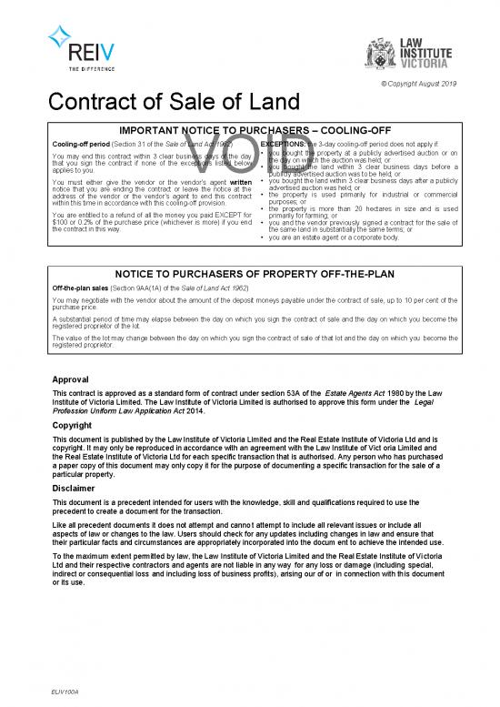 Contract Act Pdf 201850 Sample Contract Of Sale Of Land