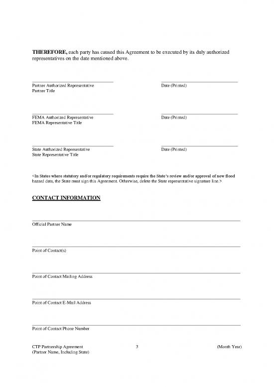 Agreement Sample 202786 | Fema Ctp Partnership Agreement Template 2018