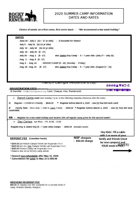 picture1_Summer Camp Template Free Download 23722 | 2020 Dates Rates
