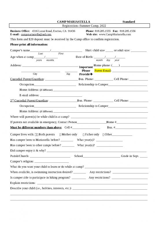 picture1_Summer Camp Template Free Download 23780 | 2022 Camp Registration Form