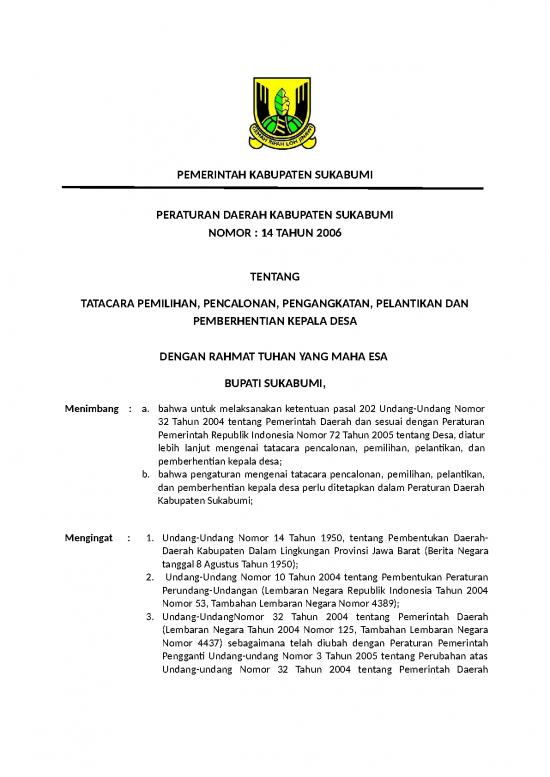 picture1_Pilkades - Pemilihan Kepala Desa Id 21299 | 59nomor 14 Tahun 2006 Tentang Pemilihan Kepala Desa