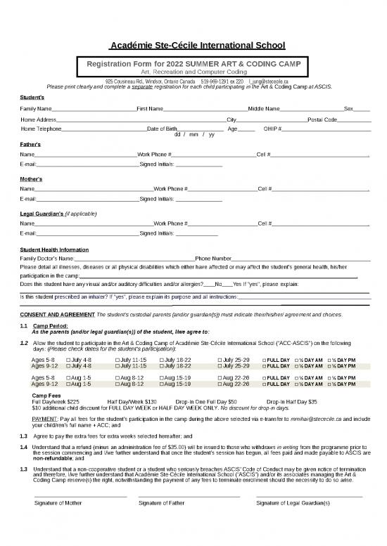 picture Summer Camp Template Free Download 23684 | Art Coding Camp 2022 Registration Form