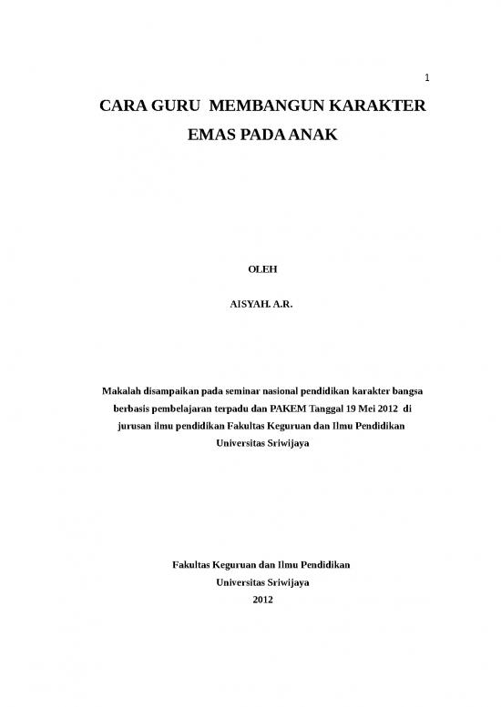 picture File - Makalah Pendidikan Karakter Id 22066 | Cara Guru Membangun Karakter Emas Pada Anak