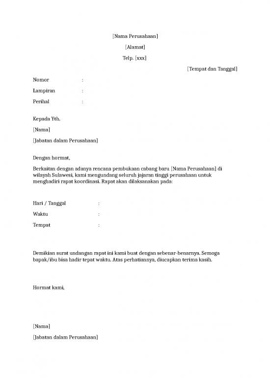 picture File - Undangan Rapat Id 22356 | Contoh Surat Resmi Perusahaan