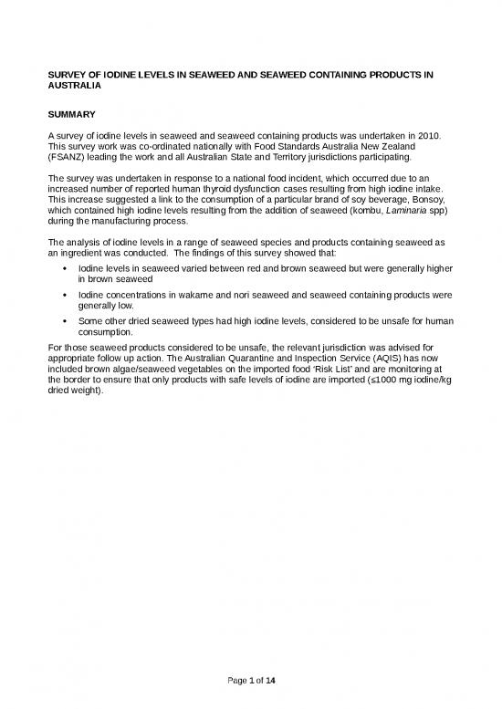 picture_Work Spreadsheet 23861 | Iodine In Seaweed