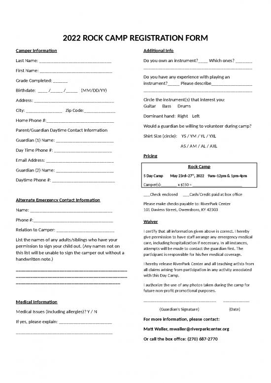 picture1_Camp Registration Form Id 23813 | Rock Camp Registration Info