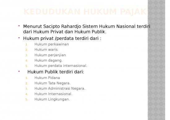 Kedudukan Hukum Pajak