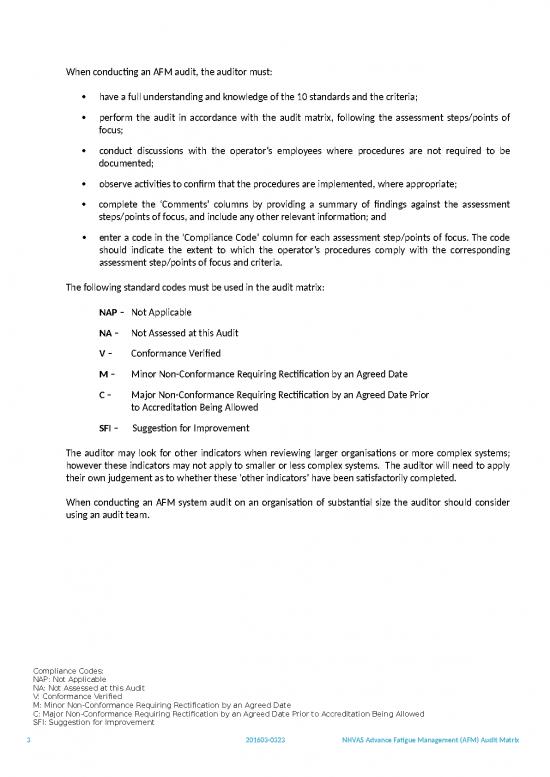 201603 0323 Advanced Fatigue Management Audit Matrix Afm