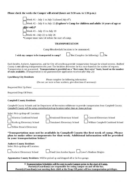 Camp Registration Form Id 23688 Camper Application 2019